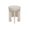 Tomas 20 Inch Side End Table Mango Wood Drum Top Classic Washed White The Urban Port UPT-299126