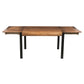 83 Inch Extendable Rectangular Dining Table Handcrafted Mango Wood with Black Iron Legs The Urban Port UPT-299716