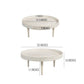 33 Inch Coffee Table Solid Mango Wood Handcrafted Round Grooved Raised Edge Distressed White The Urban Port UPT-299717