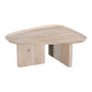 39 Inch Coffee Table Set of 2 Mango Wood Triangular Tray Top Washed White Black The Urban Port UPT-301507