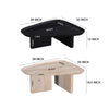 39 Inch Coffee Table Set of 2 Mango Wood Triangular Tray Top Washed White Black The Urban Port UPT-301507