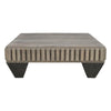 Tokyo Inspired 36 Inch Square Mango Wood Coffee Table - Handcrafted with Elegant Sandblasted Gray Finish And Tapered Legs By The Urban Port