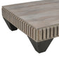 Tokyo Inspired 36 Inch Square Mango Wood Coffee Table - Handcrafted with Elegant Sandblasted Gray Finish And Tapered Legs By The Urban Port