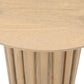 Sejo Side End Table 20 Inch Round Top with Fluted Base in Natural Brown Mango Wood By The Urban Port UPT-301719