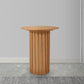 Sejo Side End Table 20 Inch Round Top with Fluted Base in Natural Brown Mango Wood By The Urban Port UPT-301719