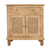 30 Inch Nightstand Table Rattan Cabinet Doors and Drawer Fronts Sandblasted Brown Mango Wood By The Urban Port UPT-301721