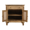 30 Inch Nightstand Table Rattan Cabinet Doors and Drawer Fronts Sandblasted Brown Mango Wood By The Urban Port UPT-301721