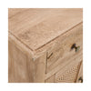 30 Inch Nightstand Table Rattan Cabinet Doors and Drawer Fronts Sandblasted Brown Mango Wood By The Urban Port UPT-301721