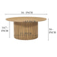 Sejo Coffee Table 34 Inch Round Top with Fluted Base in Natural Brown Mango Wood By The Urban Port UPT-301724