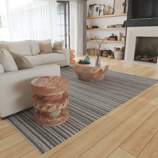 18 Inch Side End Table, Farmhouse Style Natural Brown Acacia Wood, Modern Stacked Drum Design By The Urban Port