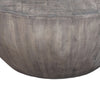 36 Inch Round Coffee Table Handcrafted Drum Shape Mango Wood with Olive Gray Finish The Urban Port UPT-302027