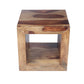 16 Inch Cube Shape Rosewood Side Table With Cutout Bottom Brown By The Urban Port UPT-30350