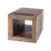 16 Inch Cube Shape Rosewood Side Table With Cutout Bottom Brown By The Urban Port UPT-30350