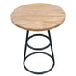 Amelia 20-Inch Side Table - Natural Brown Mango Wood Top Black Iron Base By The Urban Port UPT-310003