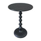 Shae 22 Inch Round Side End Table Matte Black Aluminum Cast with Hammered Texture Turned Padestal Post By The Urban Port UPT-310005