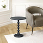 Shae 22 Inch Round Side End Table Matte Black Aluminum Cast with Hammered Texture Turned Padestal Post By The Urban Port UPT-310005