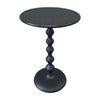 Shae 22 Inch Round Side End Table Matte Black Aluminum Cast with Hammered Texture Turned Padestal Post By The Urban Port UPT-310005