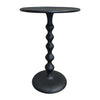 Shae 22 Inch Round Side End Table Matte Black Aluminum Cast with Hammered Texture Turned Padestal Post By The Urban Port UPT-310005