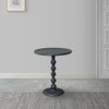 Shae 22 Inch Round Side End Table Matte Black Aluminum Cast with Hammered Texture Turned Padestal Post By The Urban Port UPT-310005