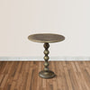 Shae 22 Inch Round Side End Table - Antique Brass Cast Aluminum with Hammered Texture For Small Places By The Urban Port UPT-310006