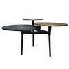 Trilogy 3 Tier Coffee Table Handcrafted In Black Antiqued Brass and Silver Finish 37-Inch By The Urban Port UPT-310007