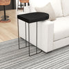 Sleek 25 Inch Modern Side End Table - Semi-Oblong with Open Frame And Hammered Black Finish By The Urban Port UPT-310008