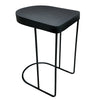 Sleek 25 Inch Modern Side End Table - Semi-Oblong with Open Frame And Hammered Black Finish By The Urban Port UPT-310008