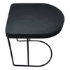 Sleek 25 Inch Modern Side End Table - Semi-Oblong with Open Frame And Hammered Black Finish By The Urban Port UPT-310008