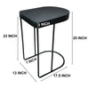 Sleek 25 Inch Modern Side End Table - Semi-Oblong with Open Frame And Hammered Black Finish By The Urban Port UPT-310008