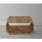 30 Inch Coffee Table Handcrafted Hollow Cube Shape Natural Brown Mango Wood By The Urban Port UPT-310271