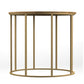 19 Inch Side End Table O Round Shape Natural Mango Wood Top Brass Powder Coated Open Frame By The Urban Port UPT-310986