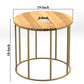 19 Inch Side End Table O Round Shape Natural Mango Wood Top Brass Powder Coated Open Frame By The Urban Port UPT-310986