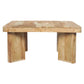 Cascade 32 Inch Coffee Table Handcrafted Natural Acacia Wood Square Top with Diagonal Wide Panel Legs By The Urban Port UPT-314337