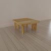 Cascade 32 Inch Coffee Table Handcrafted Natural Acacia Wood Square Top with Diagonal Wide Panel Legs By The Urban Port UPT-314337