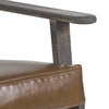 Amber Accent Chair Handcrafted Slatted Mango Wood Brown Buffalo Leather Cushions Angled Legs - The Urban Port UPT-315762