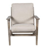 Amber Accent Chair Handcrafted Washed Ash Gray Mango Wood Beige Fabric Cushions Angled Legs UPT-315764