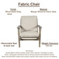 Amber Accent Chair Handcrafted Washed Ash Gray Mango Wood Beige Fabric Cushions Angled Legs UPT-315764