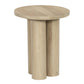 Hazel Side Table with 3 Pillar Legs Handcrafted Natural Brown Mango Wood 17.7 Inch Round Top UPT-315766