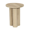 Hazel Side Table with 3 Pillar Legs Handcrafted Natural Brown Mango Wood 17.7 Inch Round Top UPT-315766