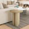 Hazel Side Table with 3 Pillar Legs Handcrafted Natural Brown Mango Wood 17.7 Inch Round Top UPT-315766