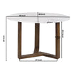 Fina Dining Table 48 Inch Round White Genuine Marble Top Natural Brown Mango Wood 3 Leg Sled Base The Urban Port UPT-315770