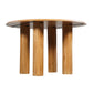 Dining Table 48 Inch Round Top Mango Wood Natural Brown 4 Column Pillar Legs UPT-317654