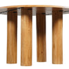 Dining Table 48 Inch Round Top Mango Wood Natural Brown 4 Column Pillar Legs UPT-317654