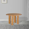 Dining Table 48 Inch Round Top Mango Wood Natural Brown 4 Column Pillar Legs UPT-317654