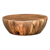 Arthur Mango Wood Coffee Table In Round Shape Dark Brown The Urban Port UPT-32180