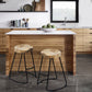 30’’ Saddle Seat Bar Stool with Metal Legs Brown and Black By The Urban Port UPT-37900