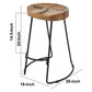 Ela 24 Inch Counter Height Stool Mango Wood Saddle Seat Iron Frame Brown and Black By The Urban Port UPT-37910