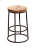 24 Inch Mango Wood Counter Height Barstool With Iron Base Brown And Black By The Urban Port UPT-636038472