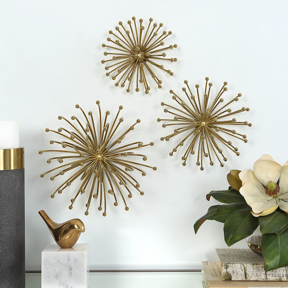 Uttermost Aga Gold Metal Wall Decor S/3 By Casagear Home UT-04337