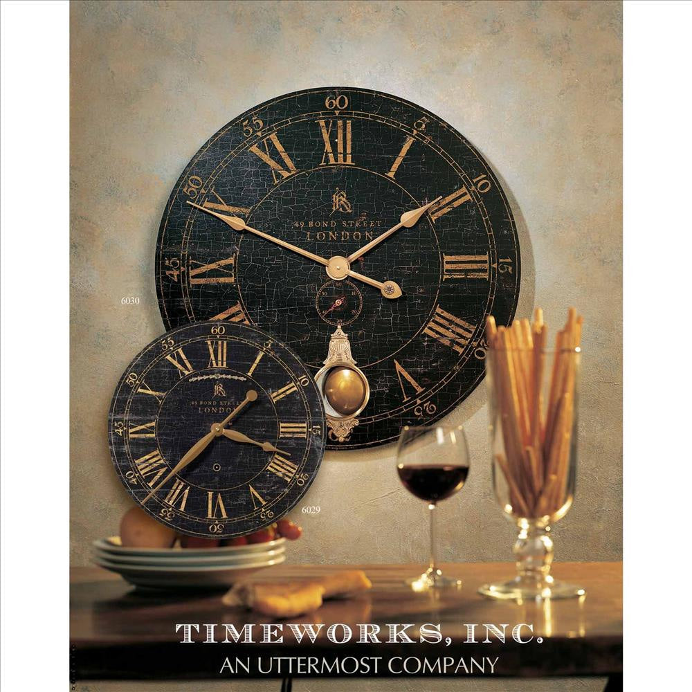 Uttermost Bond Street 30’’ Black Wall Clock By Casagear Home UT-06030